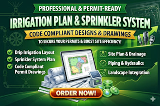 do permit drawings irrigation plan, sprinkler system and drip irrigation layout