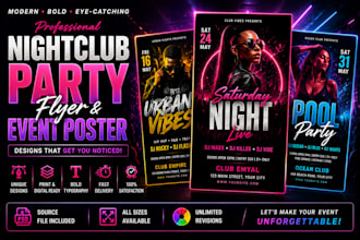 design nightclub party flyer and event poster