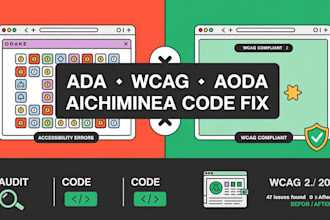 fix your website to be fully wcag, ada and aoda compliant with clean code