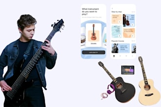 design and develop guitar learning app chord app songwriting app piano app