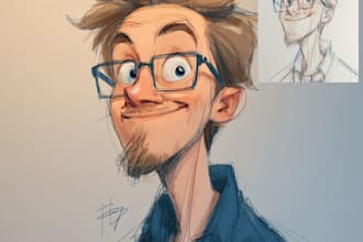 draw your portrait in disney cartoon style caricature