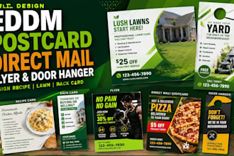 design sales eddm postcard direct mail flyer door hanger recipe lawn rack card