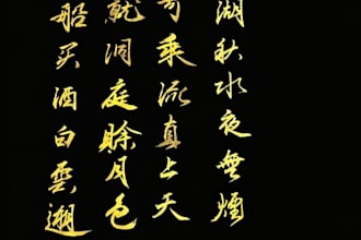 create chinese brush ink calligraphy