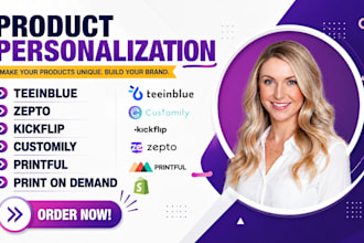 setup zepto customily teeinblue kickflip 2d 3d shopify product personalization
