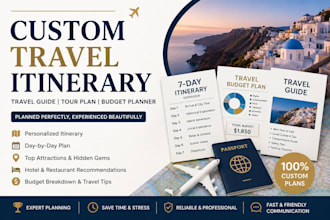 design, write travel guide, tour planner travel budget planner, travel itinerar