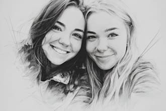 make portrait character logo and friendship portrait
