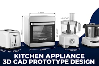 design toaster oven food processor kitchen appliance prototype cad design