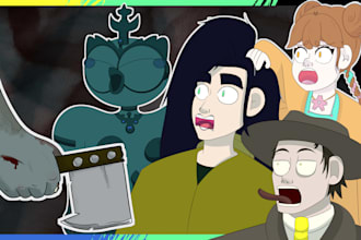 draw a cartoon youtube thumbnail