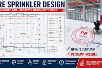 design US industrial fire protection systems with nfpa compliance plan stamp