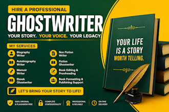 autobiography, memoir biography writer fiction ghostwriter non fiction writer