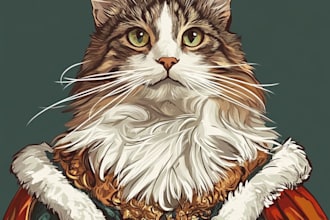 custom pet portrait, dog portrait, cat portrait