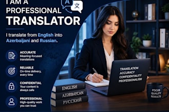 translate english to azerbaijani and russian professionally