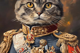 make custom pet portrait, dog portrait, cat portrait