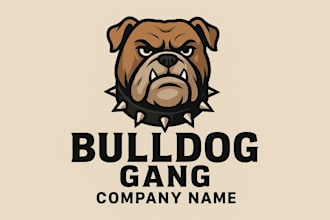 design awesome modern bulldog gang logo only 15 hours