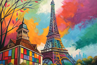paint modern abstract artwork and custom illustration