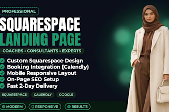 create squarespace landing page design for coaches