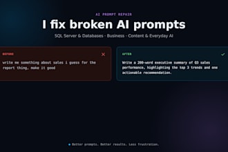fix your ai prompts for sql, database, business, and content tasks