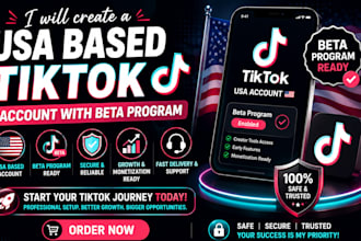 create a USA based tiktok account with beta program for you