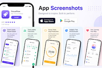 design modern app screenshots for app store and google play store apps