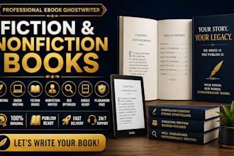be your amazon kdp ghost writer, ebook ghostwriter and non fiction ghostwriter