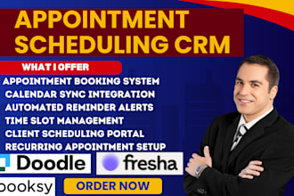 setup appointment scheduling crm calendly setmore booksy fresha appointy doodle