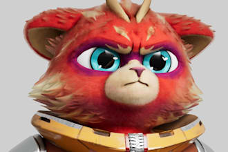 create 3d furry character for game or animation