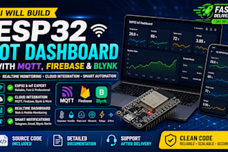 build esp32 iot dashboard with mqtt firebase and blynk