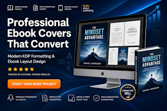 design ebook cover, kdp ebook formatting and professional ebook layout