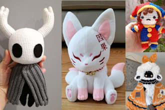 design custom plush toy characters and plushie ref sheets for your photo or oc