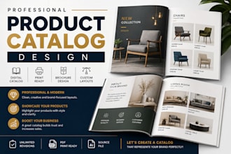 design a professional product catalog brochure and lookbook