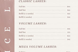 design aesthetic canva flyers for your beauty bussiness