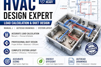 design professional hvac system with load calculation and duct layout