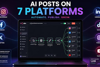 build ai social media automation with n8n that posts on 7 platforms