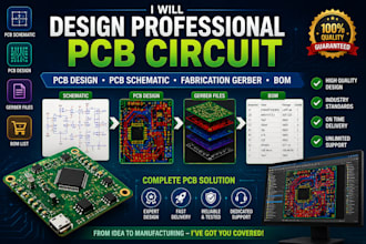 design pcb circuit, pcb design, pcb schematic, fabrication gerber and bom