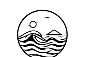 do modern line art text or badge logo design