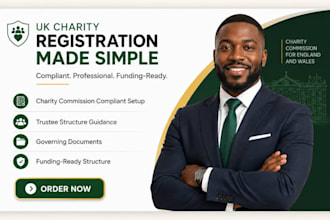 register UK charity with charity commission compliant setup and support