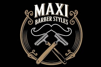 design inventive modern barber salon logo