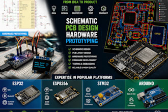make hardware prototyping, schematic, pcb design, esp32, esp8266, stm32, arduino