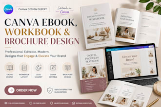 canva ebook design, canva workbook design, brochure design