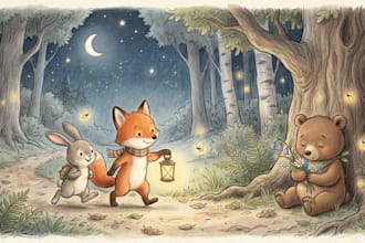 create hand drawn sketch children story book illustrations for authors