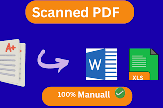 manually convert scanned pdf to editable excel and word