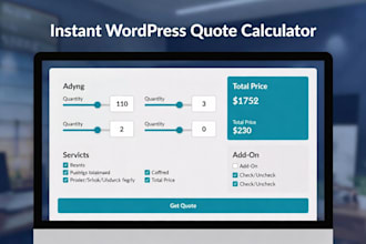 create custom wordpress quote calculator, pricing and cost estimator