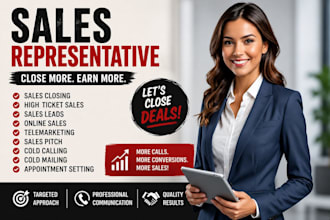 be your high ticket online sales closer, sales representative, lead generation