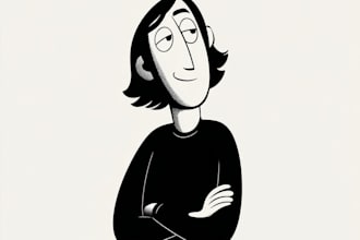 draw simple black and white illustration