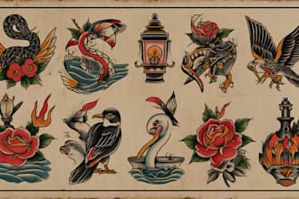 make old school tattoo illustrations