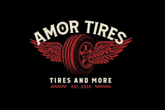 design luxurious retro yet modern tire shop logo