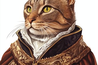 custom pet portrait, dog portrait, cat portrait