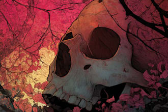 create detailed dark art illustrations for bands and merch