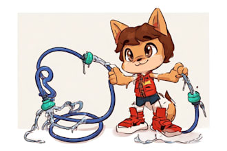 draw custom rubber hose cartoon characters