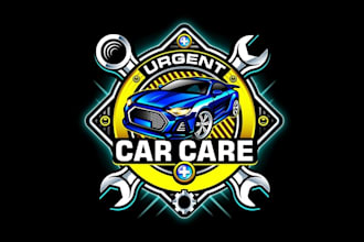 design urgent car care mechanic service logo